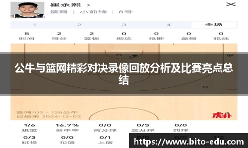 公牛与篮网精彩对决录像回放分析及比赛亮点总结