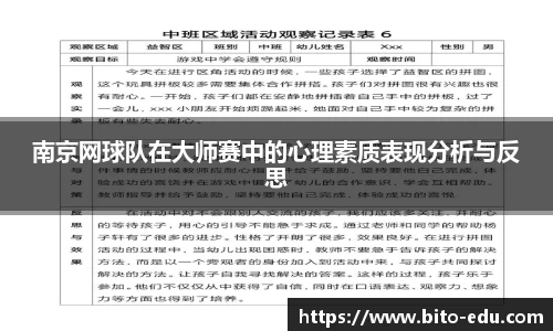 南京网球队在大师赛中的心理素质表现分析与反思